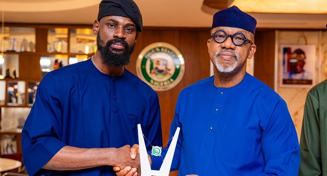 Tunde Onakoya with Ogun State Governor, Dapo Abiodun